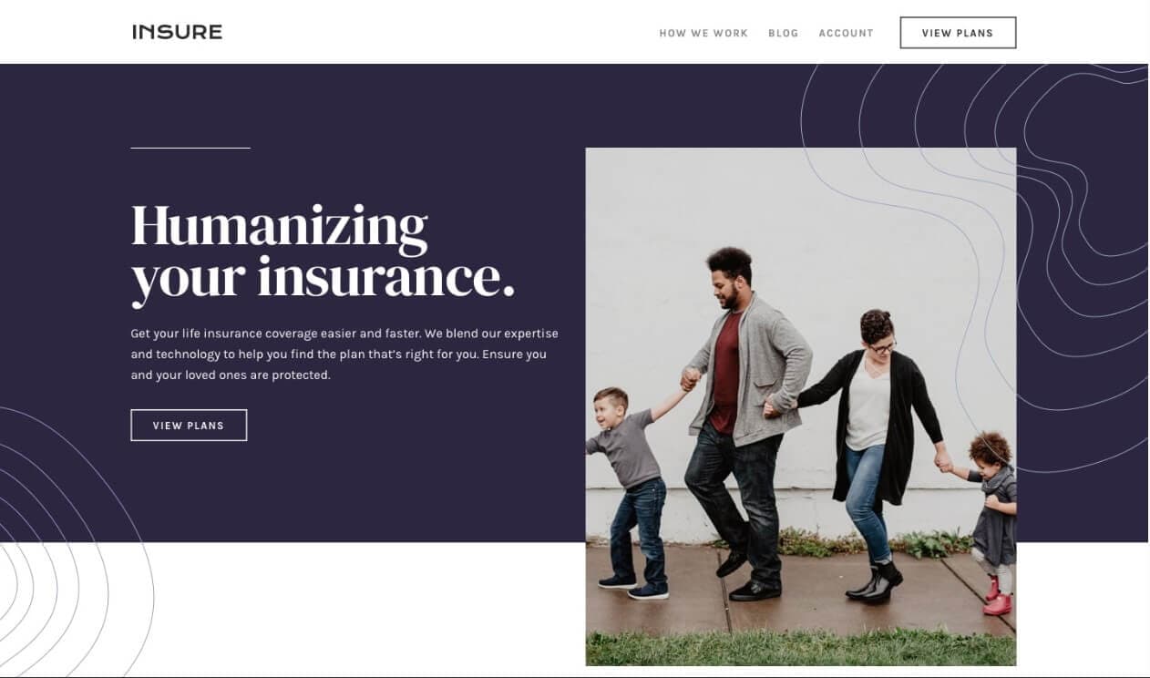 Insure website Screenshot